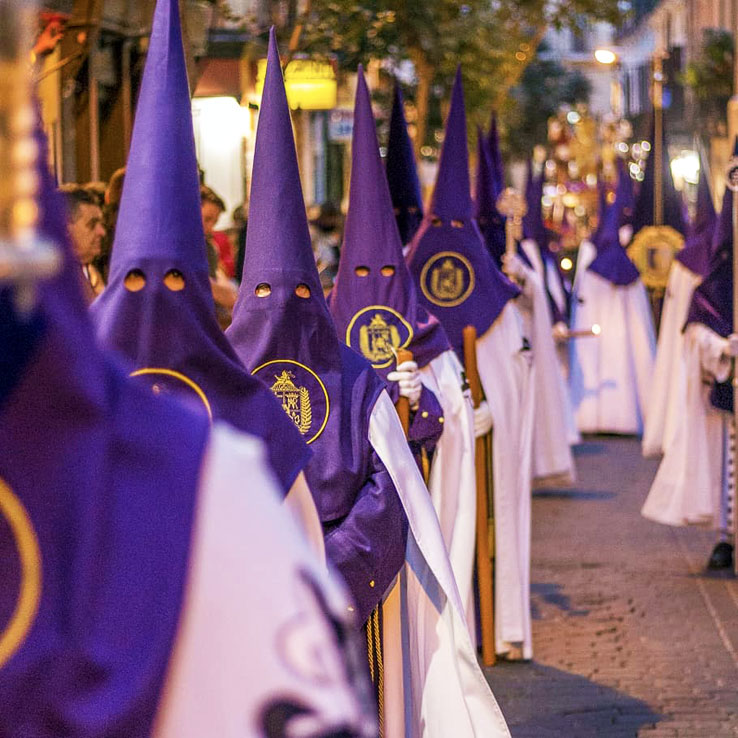 Penitents during Holy Week, Madrid